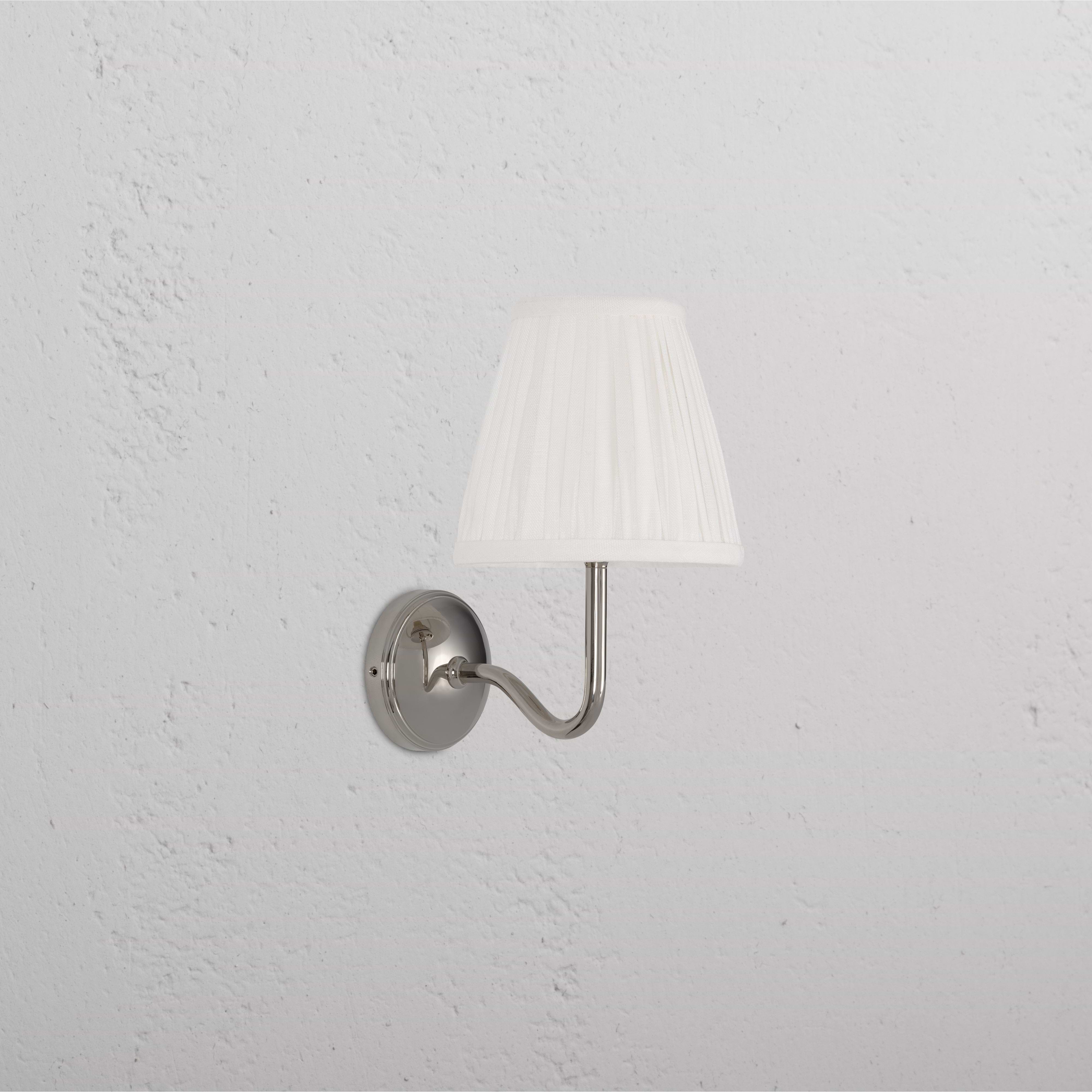 Malvern Small Wall Light Alabaster White - Polished Nickel