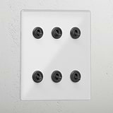 Clear Bronze 6 Gang 2 Way Interior Toggle Light Switch