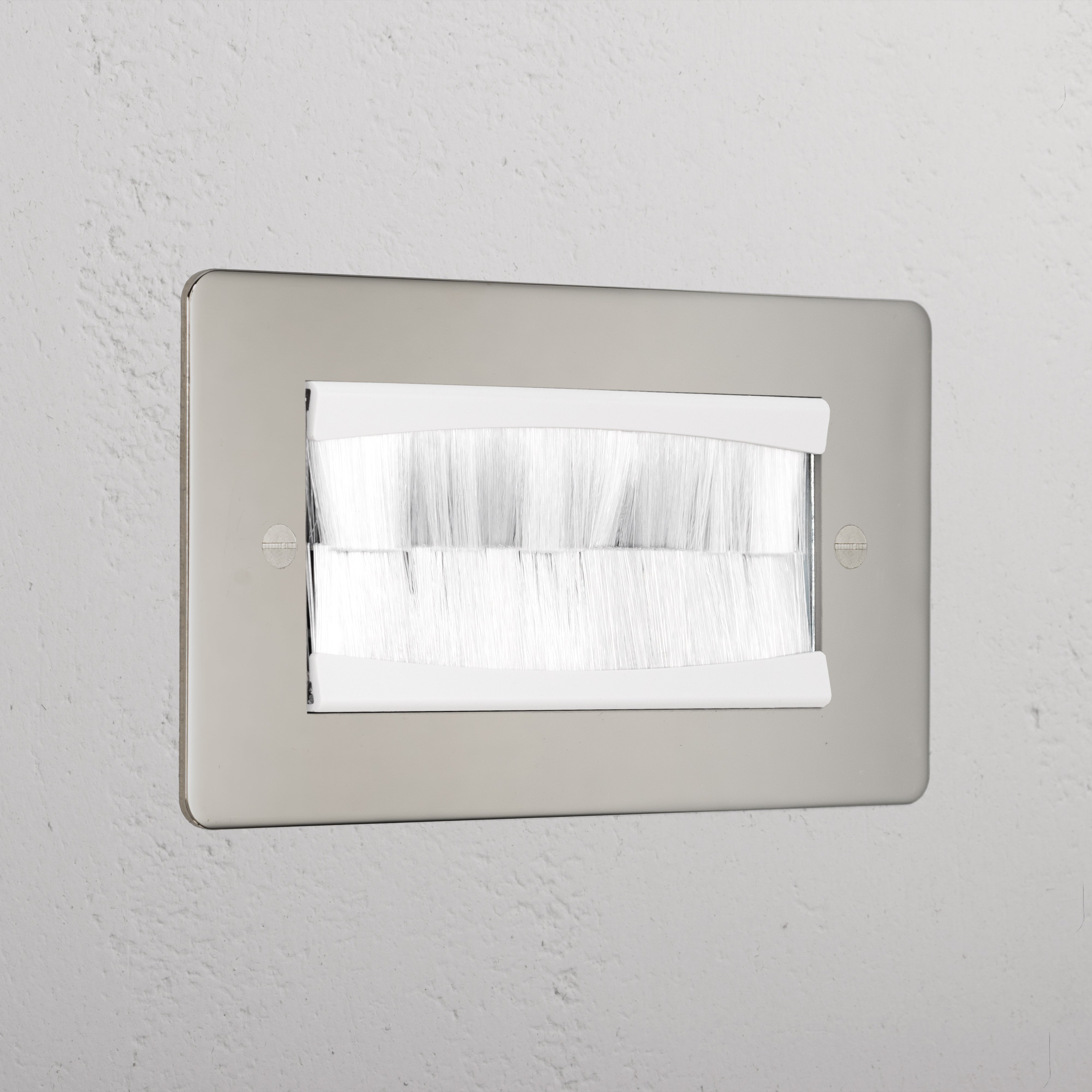 Designer Polished Nickel Double Module Brush Plate White