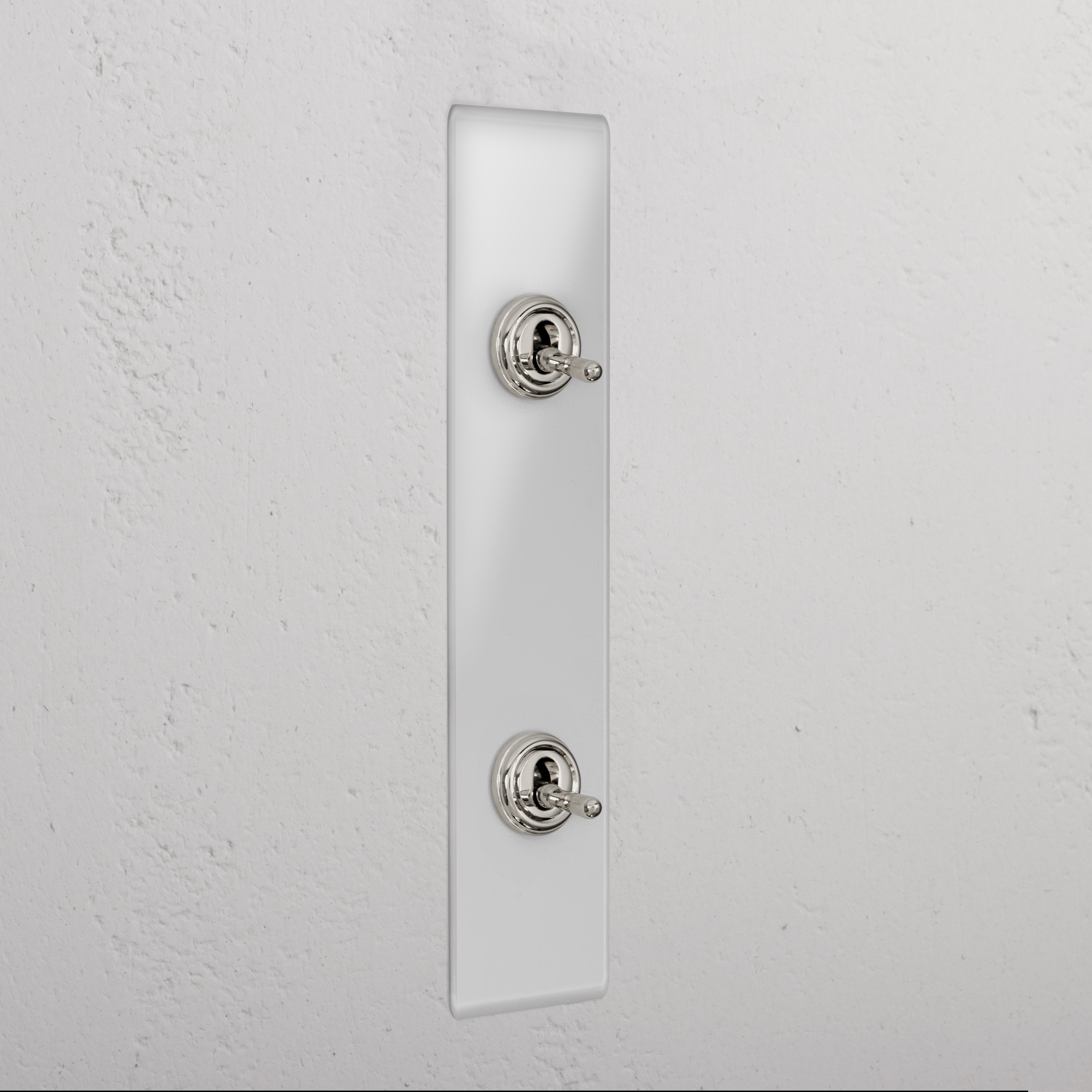 2G Architrave Two Way Toggle Switch - Clear Polished Nickel  