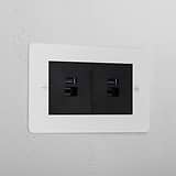 2X USB A+C Fast Charge Socket _ Paintable Black