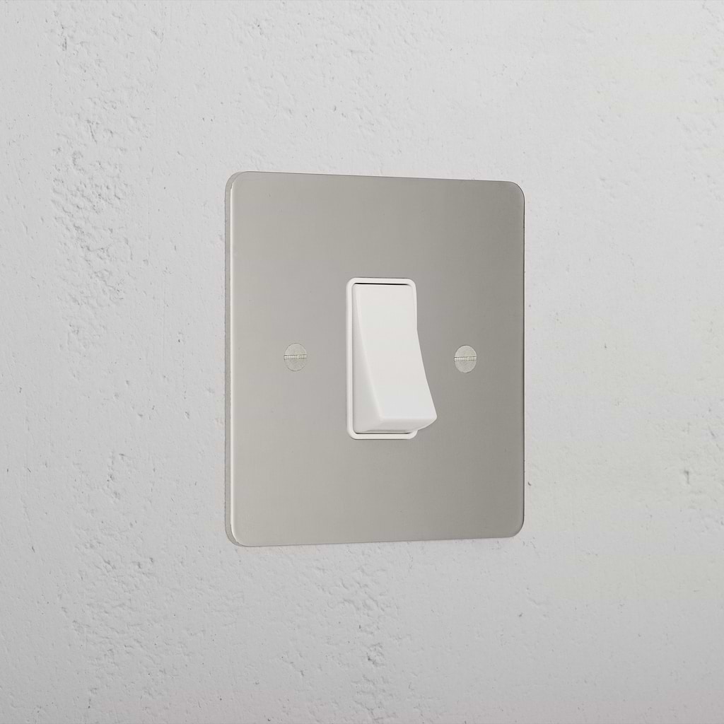 Elegant Polished Nickel 45A Cooker Switch White