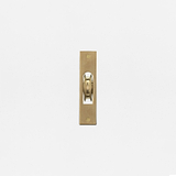 Antique brass Belmont Single Sash Window Pulley on a rectangular plate, for sash window furniture.