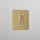 1G Two Way Rocker Switch - Antique Brass White