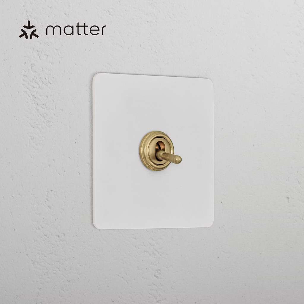 1G Smart Retractive Toggle Switch – Paintable Antique Brass