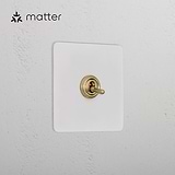 1G Smart Retractive Toggle Switch – Paintable Antique Brass