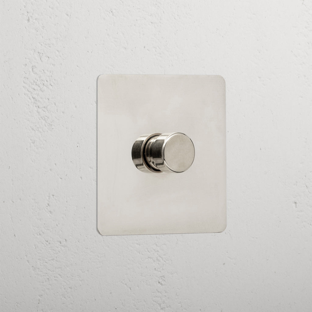 1G Digital Dimmer Switch in polished nickel finish against a white background.