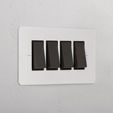 4G Two Way Rocker Switch _ Paintable Bronze Black 