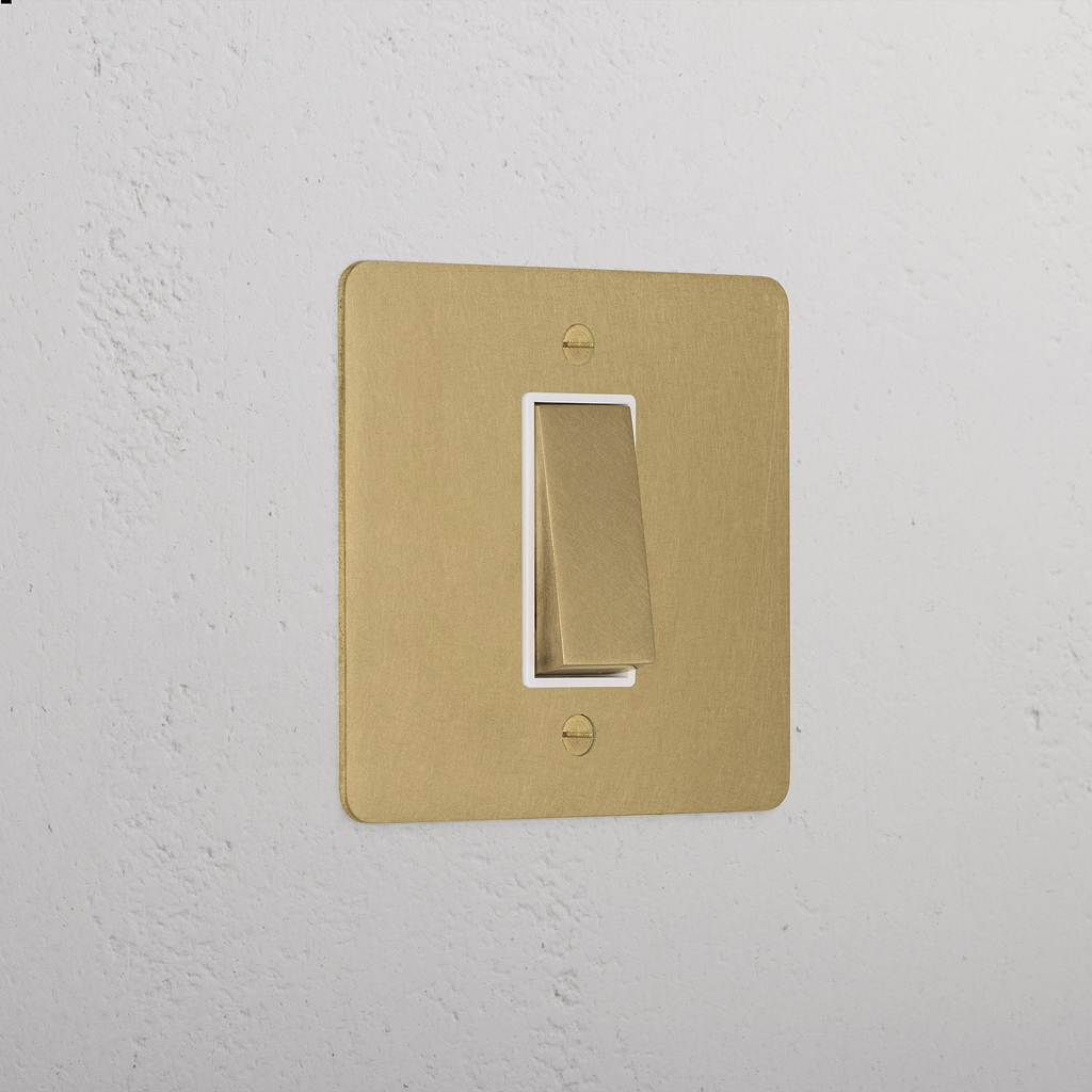 1G Intermediate Rocker Switch - Antique Brass White