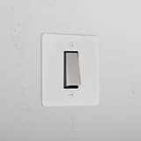 1G Retractive Rocker Switch _ Paintable Polished Nickel Black