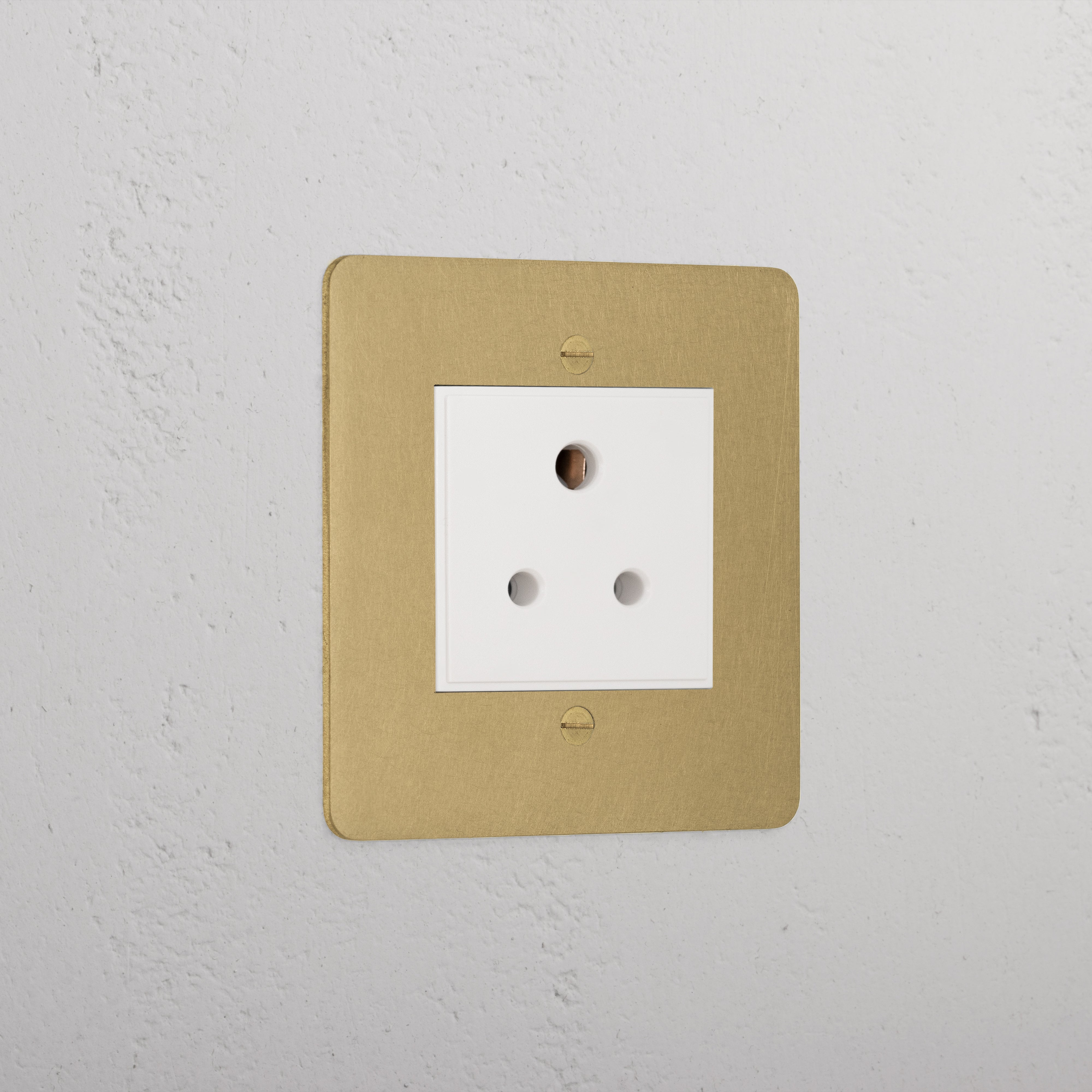 Elegant Antique Brass 5A Light Socket White