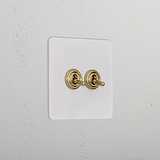 2G Two Way Toggle Switch _ Paintable Antique Brass
