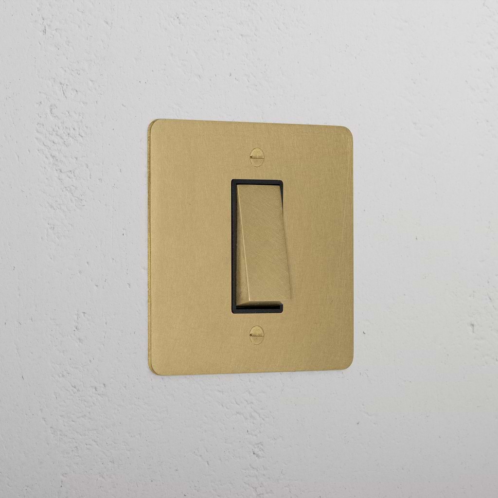 1G Two Way Rocker Switch - Antique Brass Black