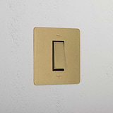 1G Two Way Rocker Switch - Antique Brass Black