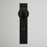 Bronze Poplar Long Plate Sprung Door Knob & Thumbturn, featuring an elegant design for stylish door handles.