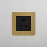 antique brass designer 5A light socket next to plants