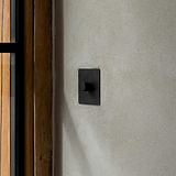 Bronze Dimmer Switch On Cream Wall With Wooden Window Frame