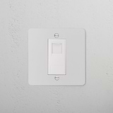 CAT6 Socket - Paintable White: 1G Socket & Module on a paintable white wall.