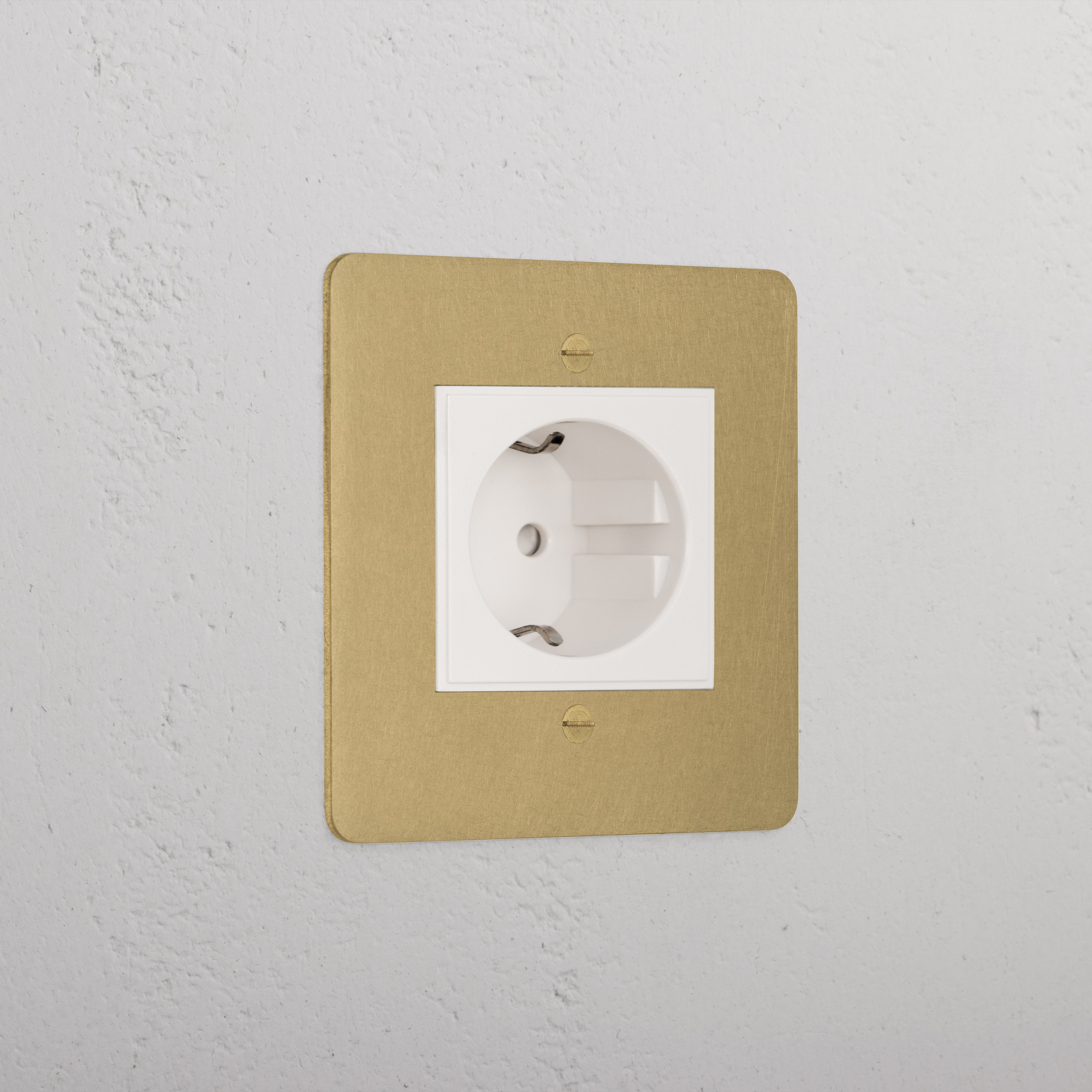 Interior Antique Brass Shuko Socket White
