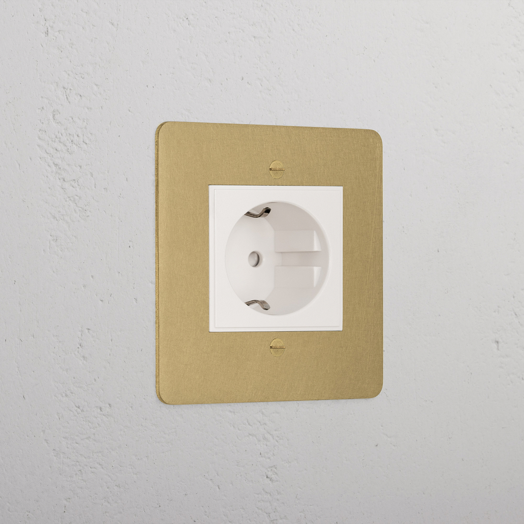Interior Antique Brass Shuko Socket White