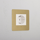 Interior Antique Brass Shuko Socket White