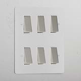 6G Two Way Rocker Switch _ Paintable Polished Nickel White