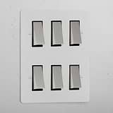 6G Two Way Rocker Switch _ Paintable Polished Nickel Black