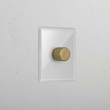 Clear Antique Brass Slimline 1 Gang 2 Way Dimmer Light Switch