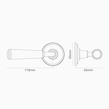 Digby Fixed Door Handle - Bronze