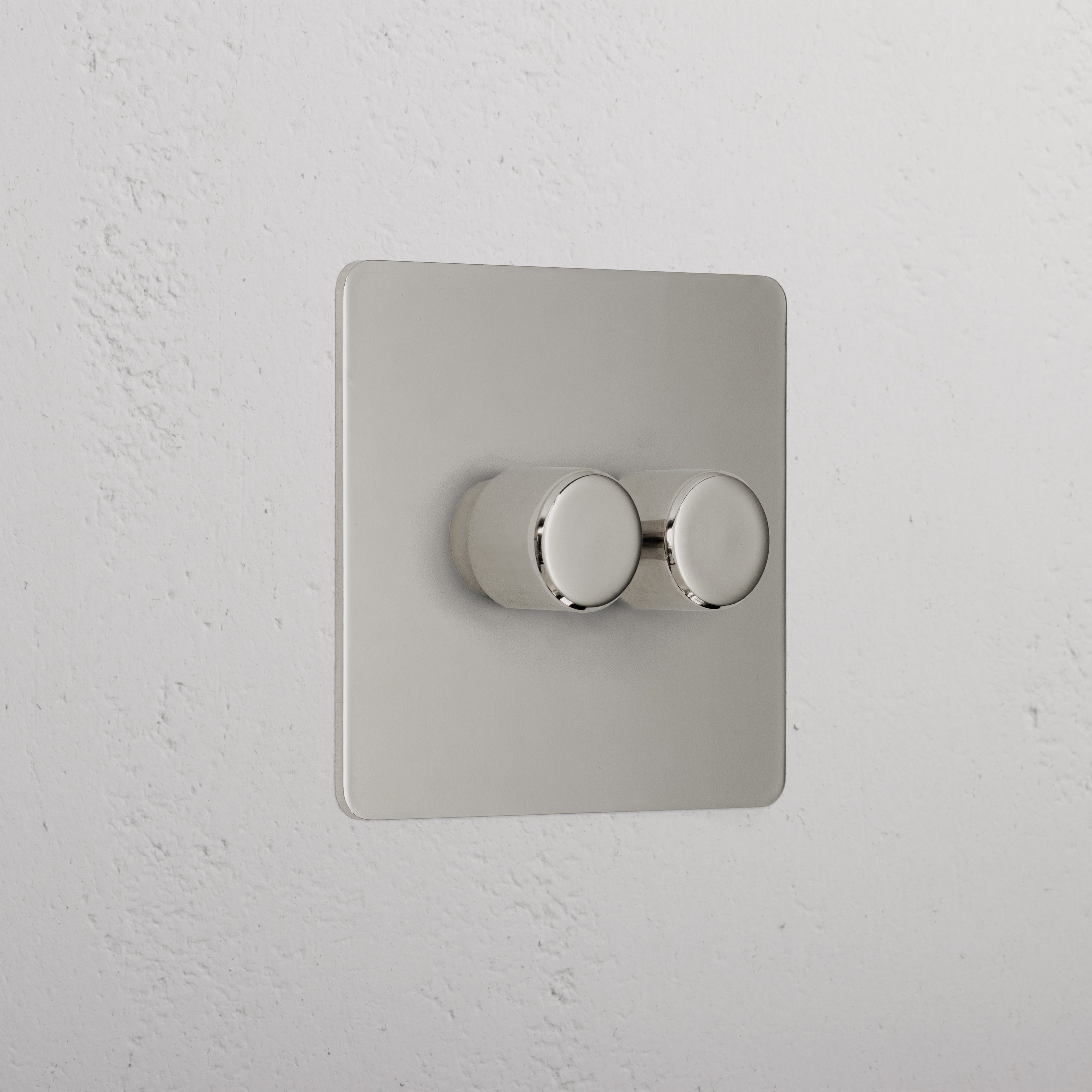 Interior Polished Nickel 2 Gang 2 Way Dimmer Light Switch
