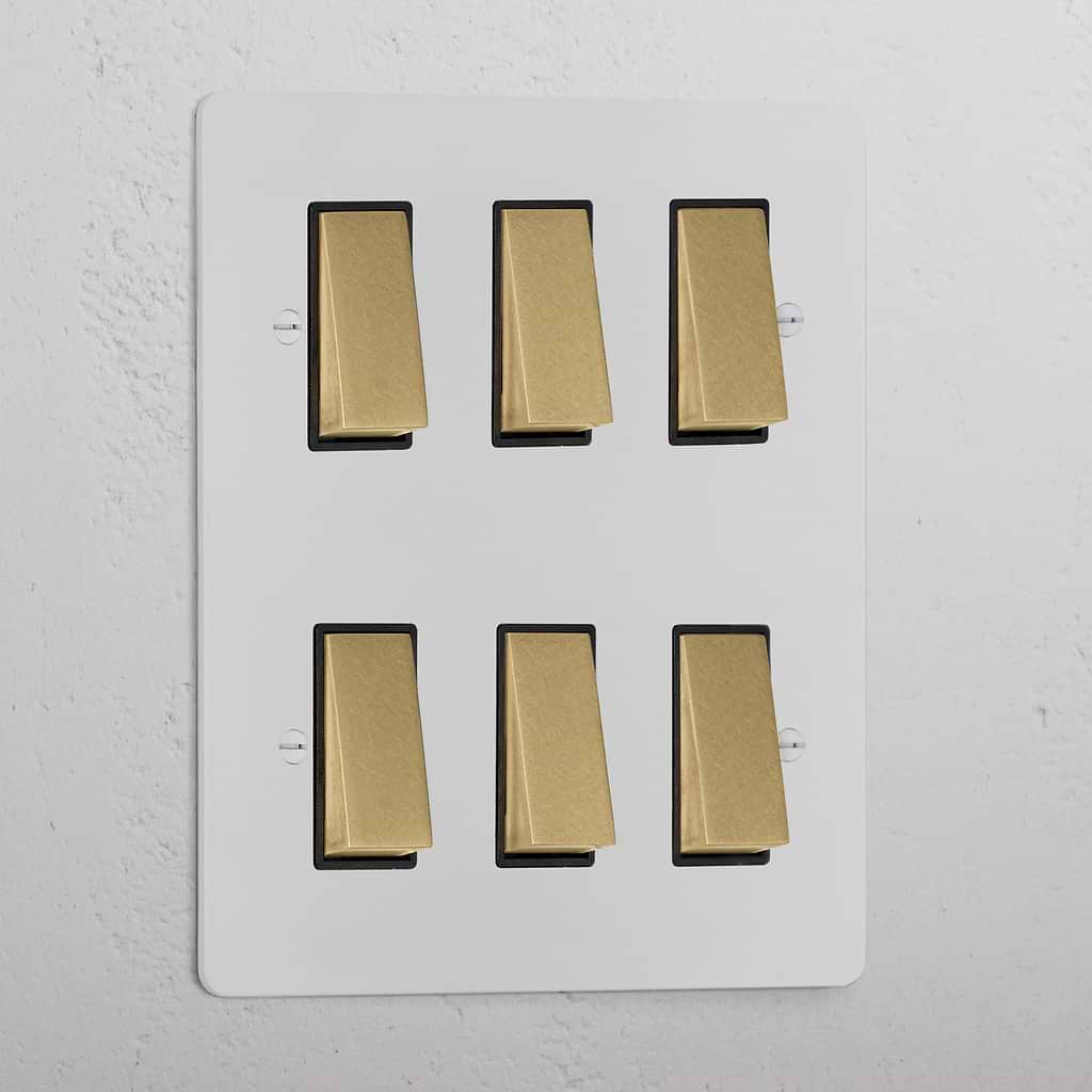 6G Two Way Rocker Switch _ Paintable Antique Brass Black
