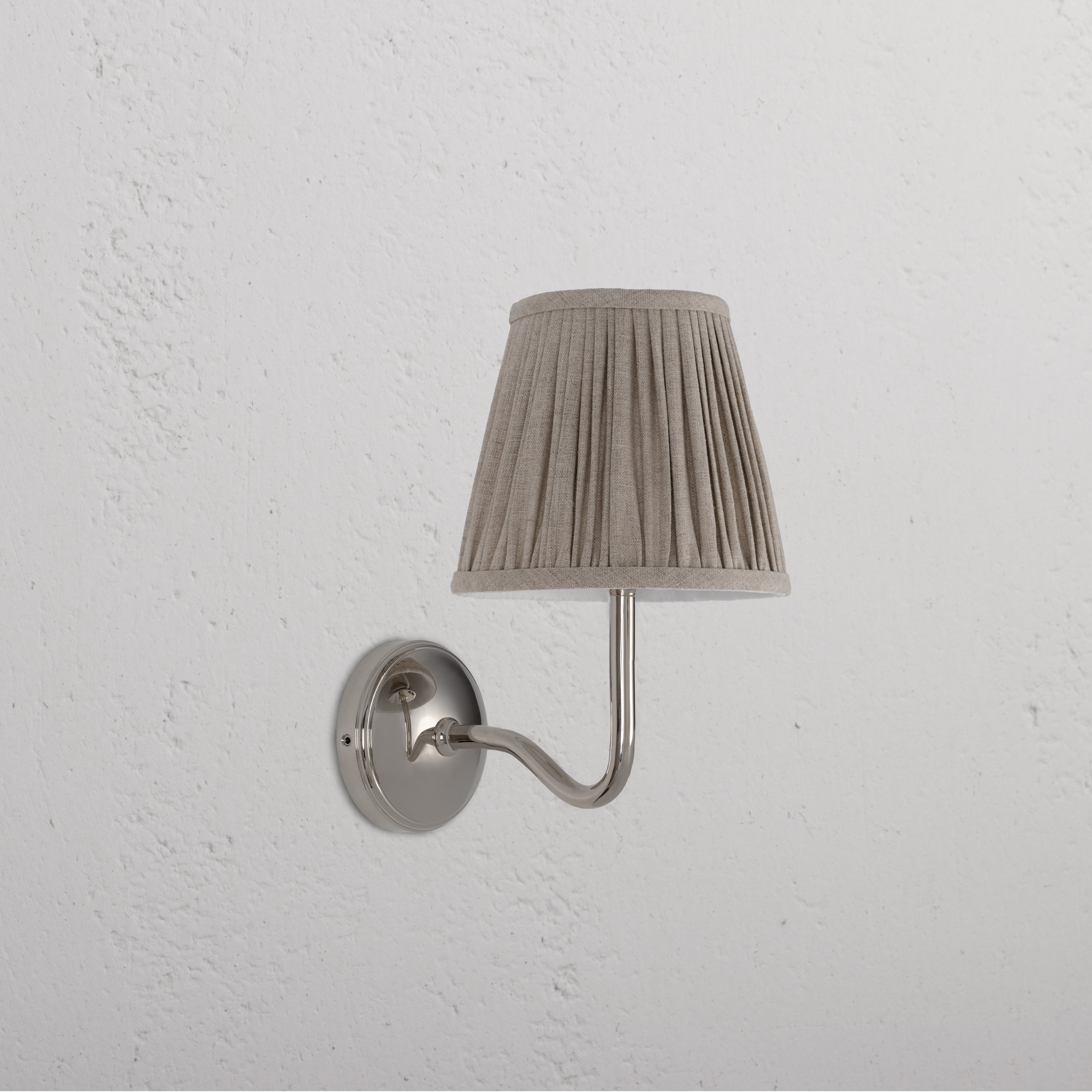 Malvern Medium Wall Light Natural Beige - Polished Nickel