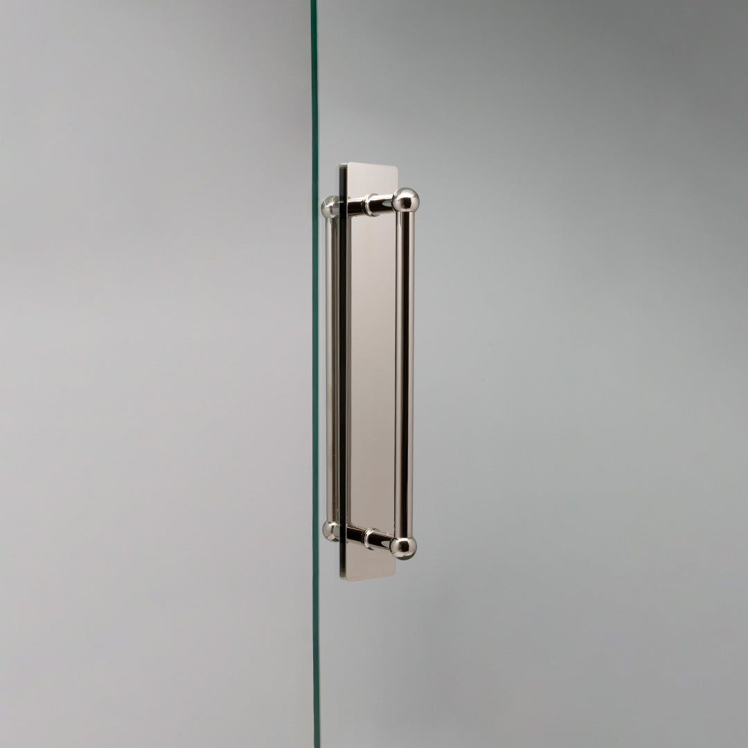 Harper Double Pull Handle with Plate 320mm - Polished Nickel