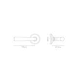 Apsley Fixed Door Handle - Antique Brass