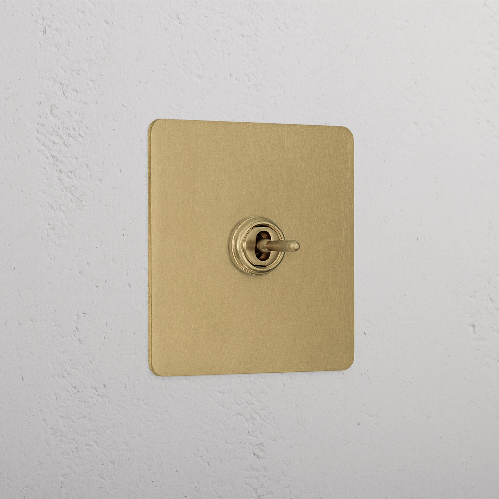 1G Centre Retractive Toggle Switch - Antique Brass