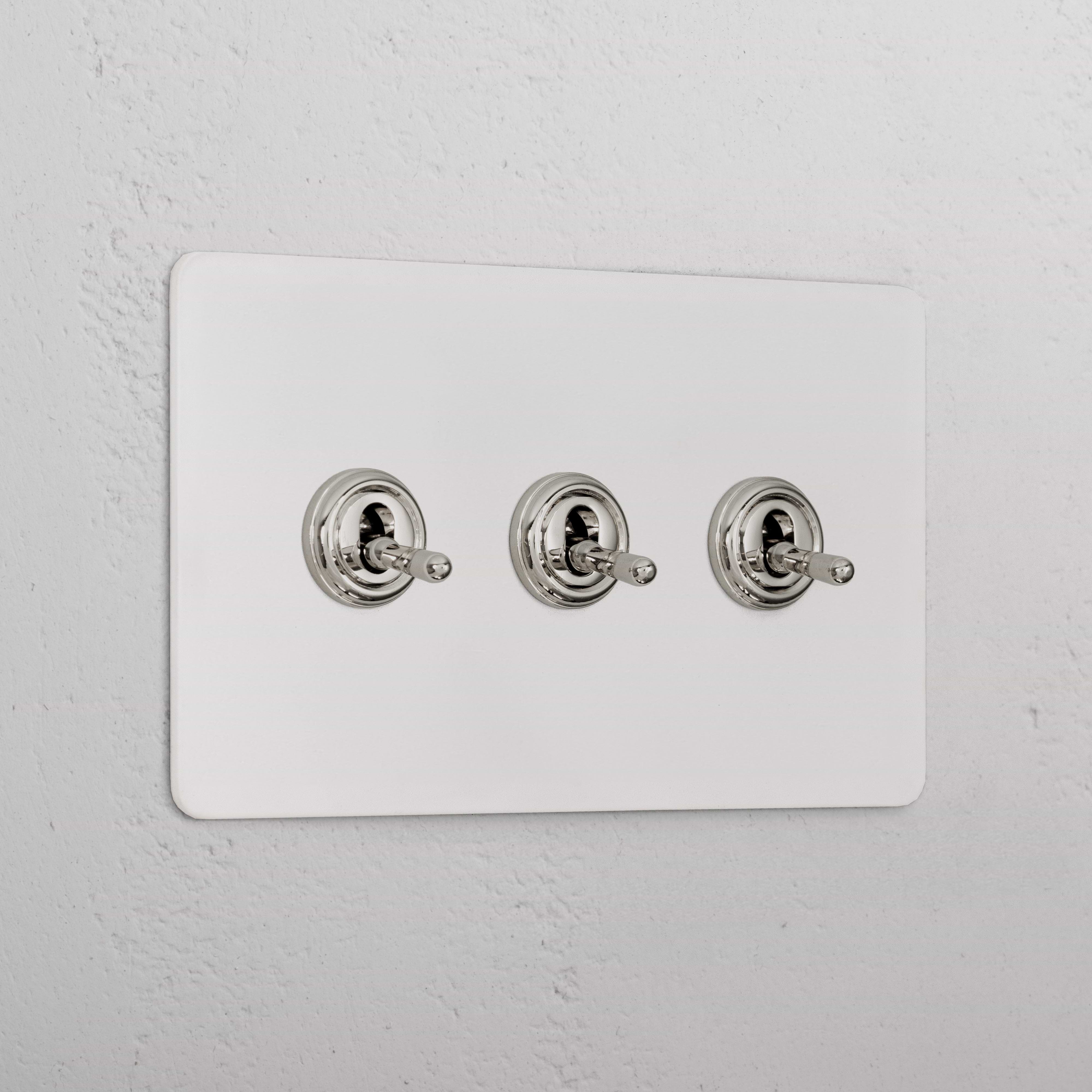 3G Two Way Toggle Switch - Paintable Polished Nickel