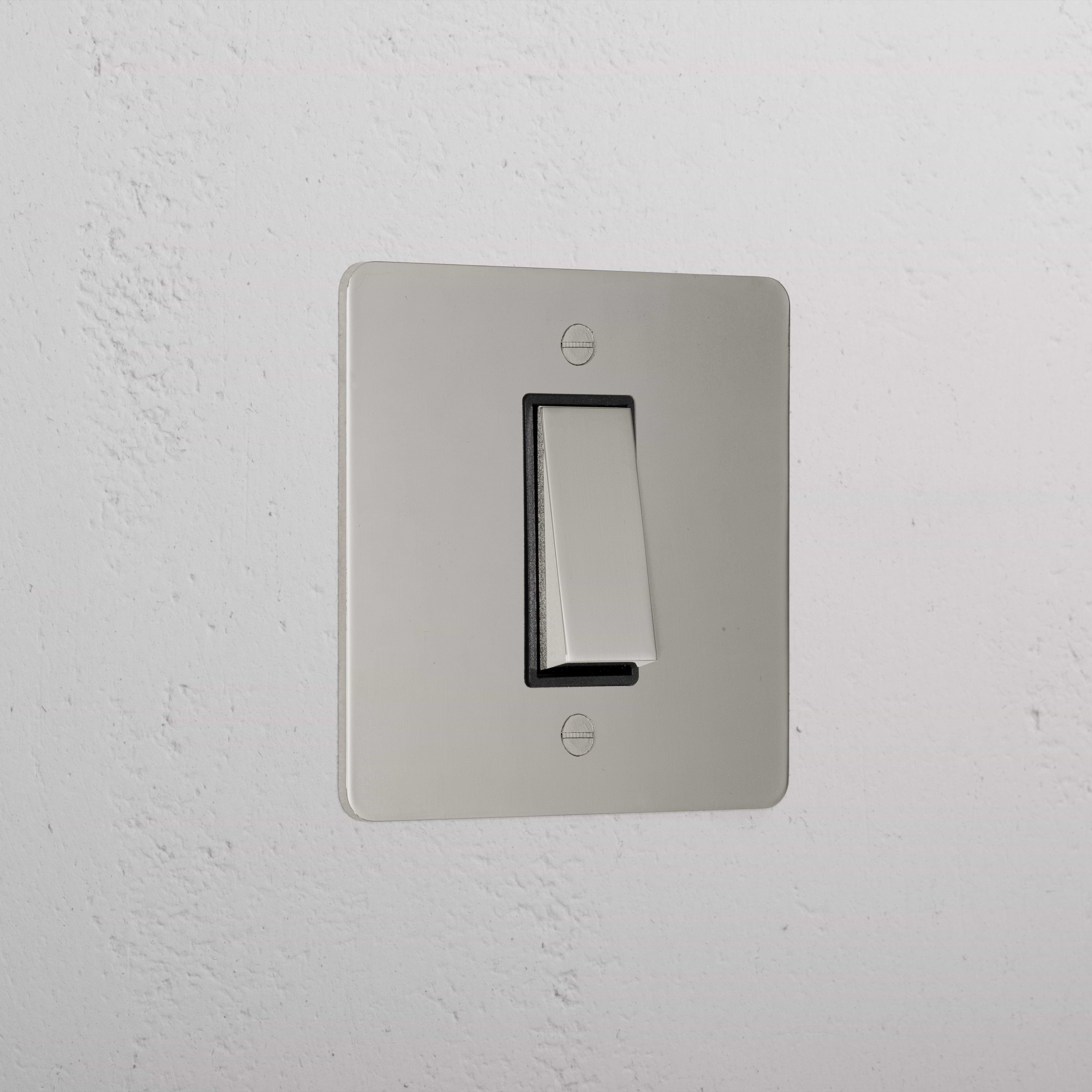 1G Two Way Rocker Switch - Polished Nickel Black