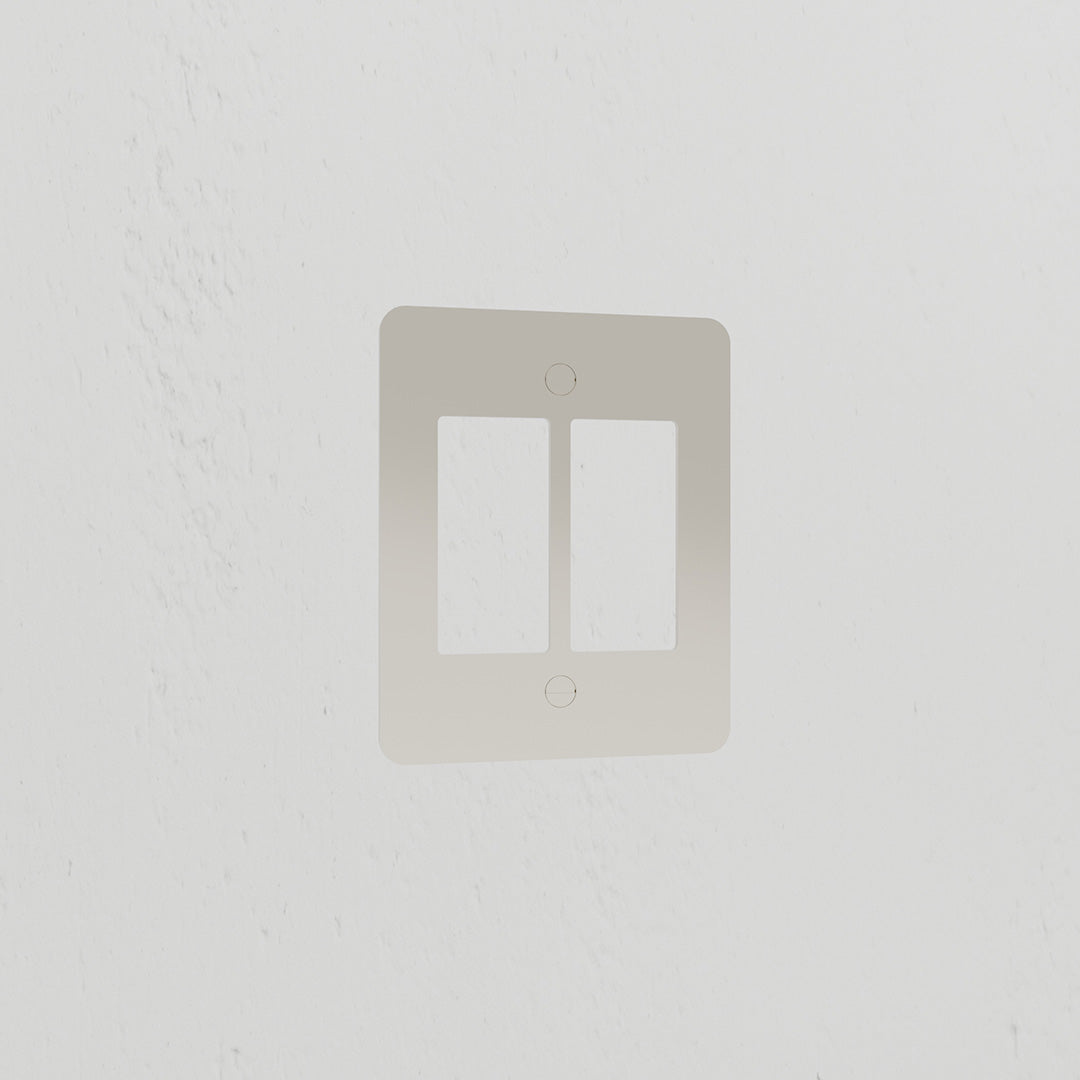 2G Slimline Rocker Switch Plate - Polished Nickel
