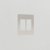2G Slimline Rocker Switch Plate - Polished Nickel