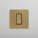 1G Two Way Rocker Switch - Antique Brass Black