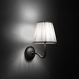 Medium Malvern Wall light in Alabaster White at an angle and turned on