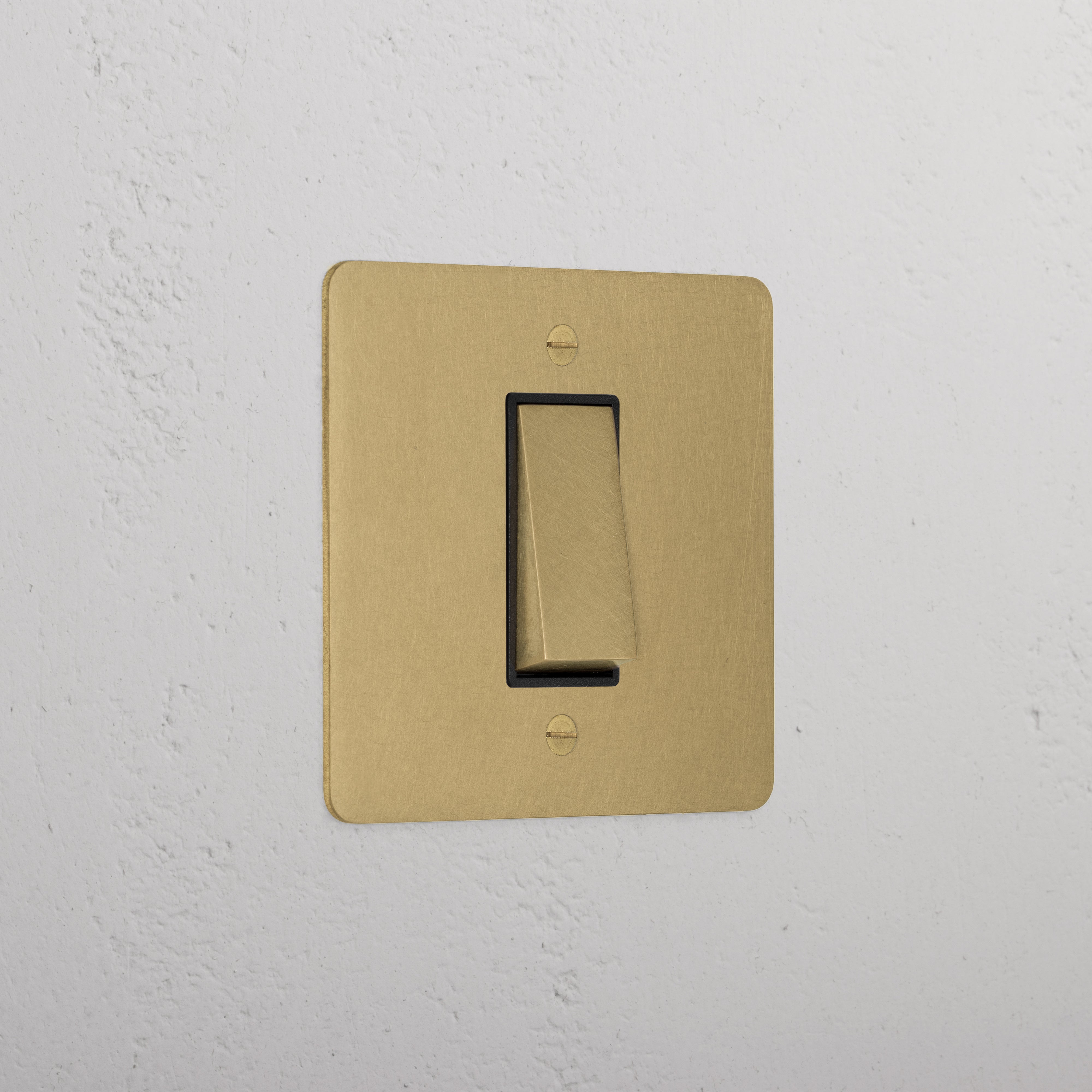 1G Retractive Rocker Switch - Antique Brass Black