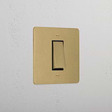 1G Retractive Rocker Switch - Antique Brass Black