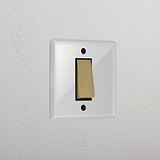 1G Two Way Rocker Switch - Clear Antique Brass Black