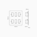 6G Two Way Rocker Switch - Clear Polished Nickel Black
