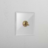 1G Retractive Toggle Switch - Clear Antique Brass