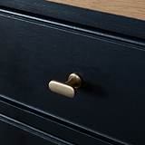 Antique Brass Milliner Knob On Black Furniture