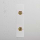 Vertical 2G architrave two way toggle switch with paintable antique brass finish, suitable for 2G switches & dimmers.