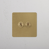 2G Retractive Toggle Switch - Antique Brass