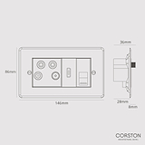 TV Aerial + HDMI + CAT6 Socket - Clear Black